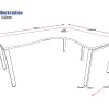 Deluxe Serenity Profile Legs 1 Person Single Sided Corner Workstation-1800mmx1500mm