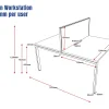 Deluxe Serenity Straight Double Sided 1200mm-2 Person Workstation with Screen-Profile Leg-Line Draw