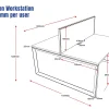 Deluxe Serenity Straight Double Sided 1500mm-2 Person Workstation with Screen-Loop Leg-Line Draw
