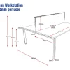 Deluxe Serenity Straight Double Sided 1800mm-2 Person Workstation with Screen-Profile Leg-Line Draw