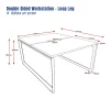 Deluxe Serenity Straight Double Sided Workstation 1200mm per person-Loop Leg-dimensions