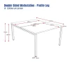 Deluxe Serenity Straight Double Sided Workstation 1200mm per person-Profile Leg-dimensions