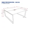 Deluxe Serenity Straight Double Sided Workstation 1500mm per person-Loop Leg-dimensions