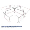 Profile Legs 4 Person Workstation Pod with Screens-line draw D-IPLCWS4P1515