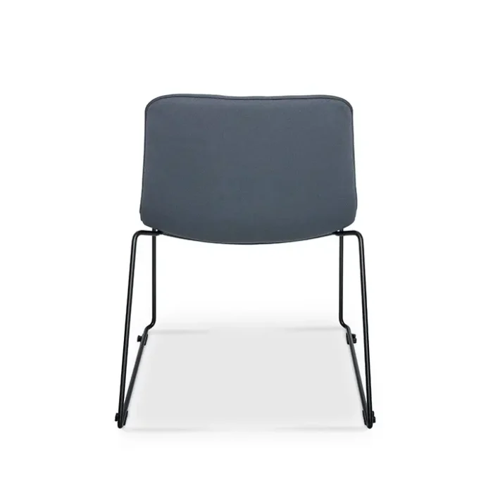 Smooth Sled Base Padded Upholstery European Visitor Chair-Back View