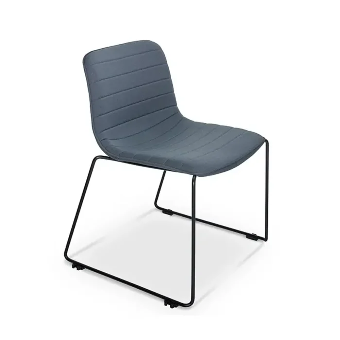 Smooth Sled Base Padded Upholstery European Visitor-Slanted Right Side View