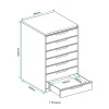 7 Drawer Multimedia Cabinet-Line Drawing