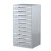Multimedia Cabinet-10 Drawer-1370Hx710Wx620D-Silver Grey