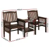 Harmony Outdoor Wooden Bench Chair Table – Charcoal