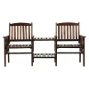 Harmony Outdoor Wooden Bench Chair Table – Charcoal