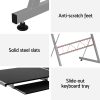 Three-piece Corner Metal Pull Out Table Computer Desk Black-MET-DESK-117-BK