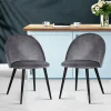 Evolve Velvet Modern Dining Chair Dark Grey MO-DIN-02-VEL-BKX2