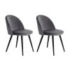 Evolve Velvet Modern Dining Chair Dark Grey MO-DIN-02-VEL-BKX2