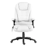 8 Point PU Leather Reclining Massage Executive Office Chair White-MOC-09M-WH