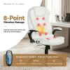 8 Point PU Leather Reclining Massage Executive Office Chair White-MOC-09M-WH