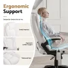 8 Point PU Leather Reclining Massage Executive Office Chair White-MOC-09M-WH