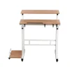 Mobile Twin Laptop Desk Light Wood
