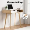 Office Home Wood Computer Desk with Drawers in Natural
