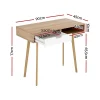 Office Home Wood Computer Desk with Drawers in Natural-dimension