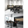Evolve 1 x Wooden Bar Stools Kitchen Swivel Gas Lift Bar Stool Chairs Leather Black