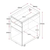 Mobile Metal Slimline Pedestal 3 Drawer Steel Filing Narrow Storage-dimensions