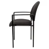 Stacking Office Visitor Meeting Fabric Upholstered Chair Padded with Arms-side 1