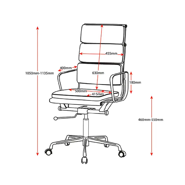 High Back Executive Boardroom Meeting Chair-dimensions