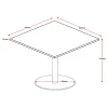 Square Flat Disc Base Meeting Cafe Table