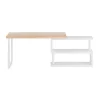 Evolve Rotary Corner Desk with Bookshelf – Brown & White