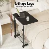 Portable C Shape Over Way Table Adjustable Desk Wooden Laptop Stand – Black