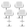 Evolve set of 4 Bar Stools Kitchen Swivel Bar Stool PU Leather Gas Lift Chairs White-BA-K-1055A-WHX4
