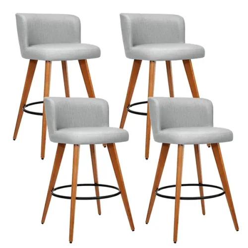 Evolve set of 4 Wooden Bar Stools Modern Bar Stool Kitchen Dining Chairs Cafe Grey BA-TW-8126-LI-GYX4