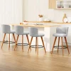 Evolve set of 4 Wooden Bar Stools Modern Bar Stool Kitchen Dining Chairs Cafe Grey BA-TW-8126-LI-GYX4