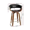 Evolve Wooden Bar Stool Swivel PU Leather Black Chair-BA-TW-8201-BKX2