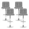 Evolve Set of 4 Fabric Bar Stools NOEL Kitchen Chairs Swivel Bar Stool Gas Lift Grey BA-TW-NEW1055-GYX4