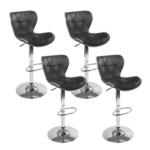 Evolve Swivel Bar Stool PU Leather Chairs Black BA-TW-NEW4045-BKX4