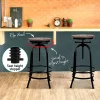 Evolve 2x Kitchen Bar Stools Vintage Bar Stool Retro Rustic Industrial Chairs