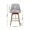 Wooden Swivel Bar Stool-dimension