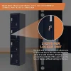 Standard Lock 4-Door Vertical Locker for Office Gym Shed School Home Storage Black