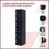 3-Digit Combination Lock 6-Door Locker for Office Gym Shed School Home Storage Black