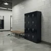 Padlock-operated lock 4 Door Locker for Office Gym Black V63-832551
