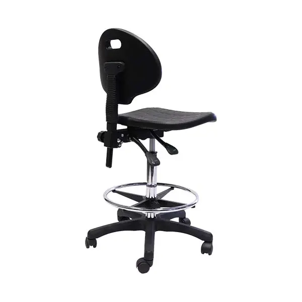Lab Gas Lift Drafting Stool Ergonomic Chemical Resistant Industrial Seating