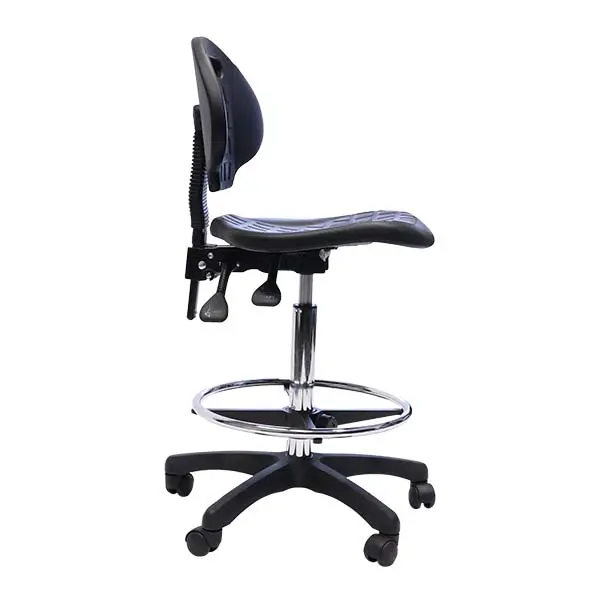 Lab Gas Lift Drafting Stool Ergonomic Chemical Resistant Industrial Seating