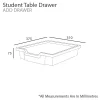 Student Educational Desk Classroom Table-DrawerDimensions