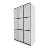 9 Door Hybrid Locker Unit (3W x 3H)_1860H x 1075W x 580D_White