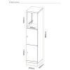 Flush Front Locker_Line Drawing-3 Door Locker
