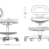 Yoyo Nylon Base Height Adjustable Swivel Office Stool-dimensions