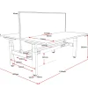 2 Person Back to Back Electric Height Adjustable Workstation 1200mm-line_draw