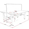 2 Person Back to Back Electric Height Adjustable Workstation 1500mm-line_draw