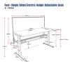 Fast+ Single Sided Electric Height Adjustable Desk 1200mm-dimensions